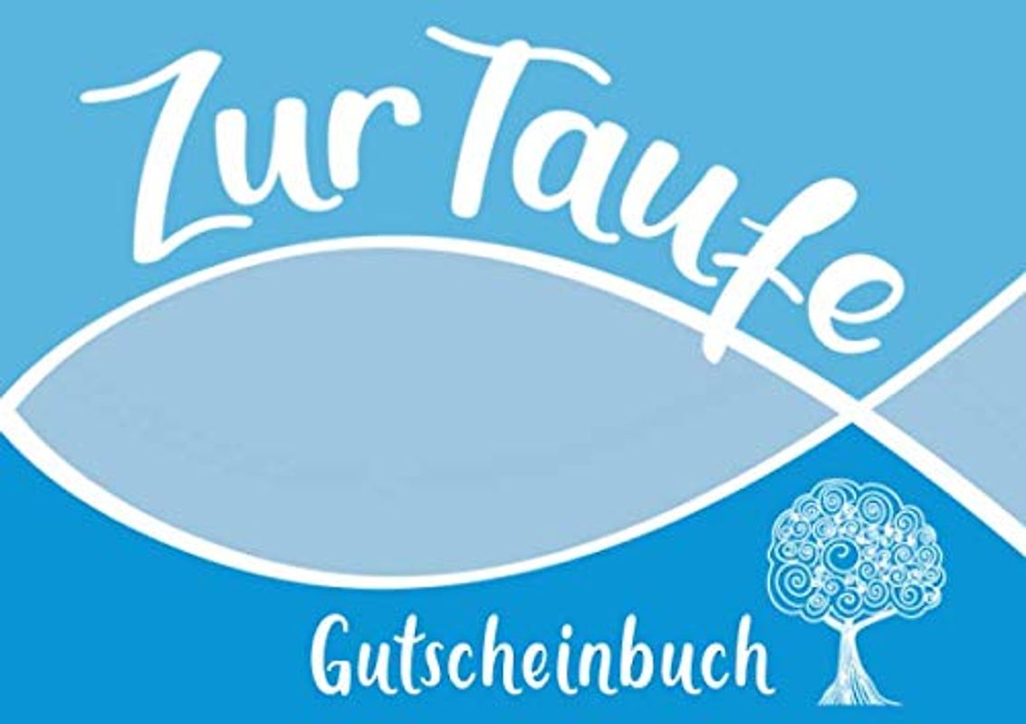Zur Taufe Gutscheinbuch: Blanko Gutscheinheft in blau, ein individuelles Eintragbuch als Geschenk zur Taufe für Paten und Familie (Junge)