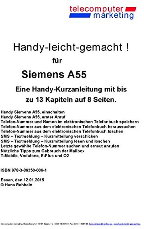 Siemens A55-leicht-gemacht. Handy-leicht-gemacht für Siemens A55