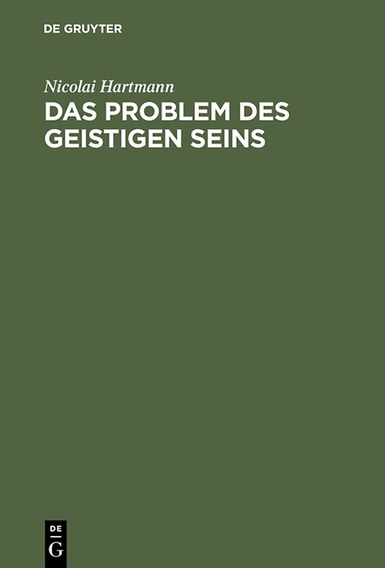 Das Problem des geistigen Seins