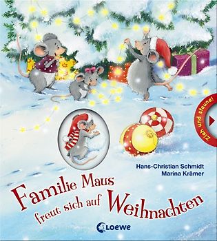 Familie Maus freut sich auf Weihnachten