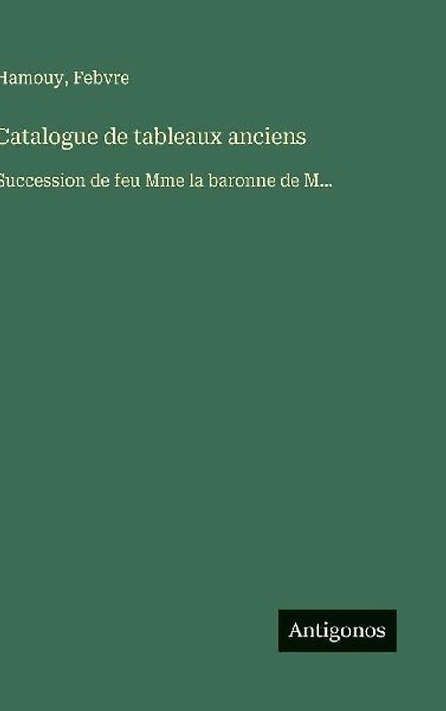 Catalogue de tableaux anciens