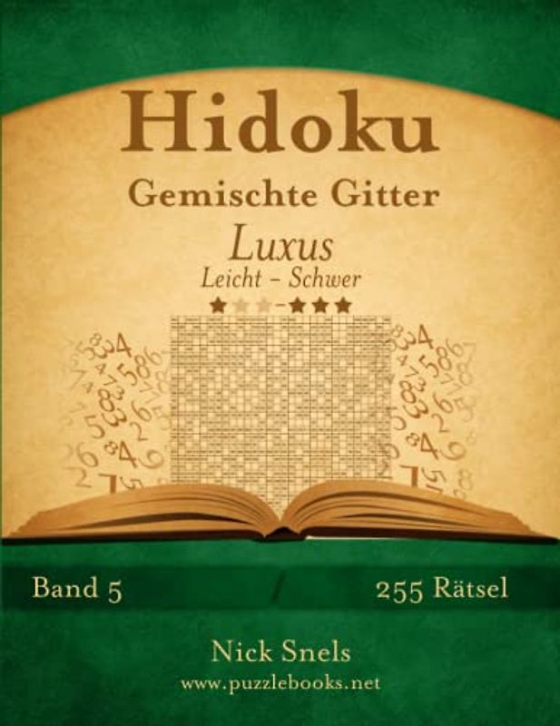 Hidoku Gemischte Gitter Luxus - Leicht bis Schwer - Band 5 - 255 Rätsel