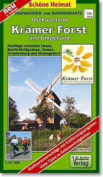 Radwander- und Wanderkarte Osthavelland, Krämer Forst und Umgebung