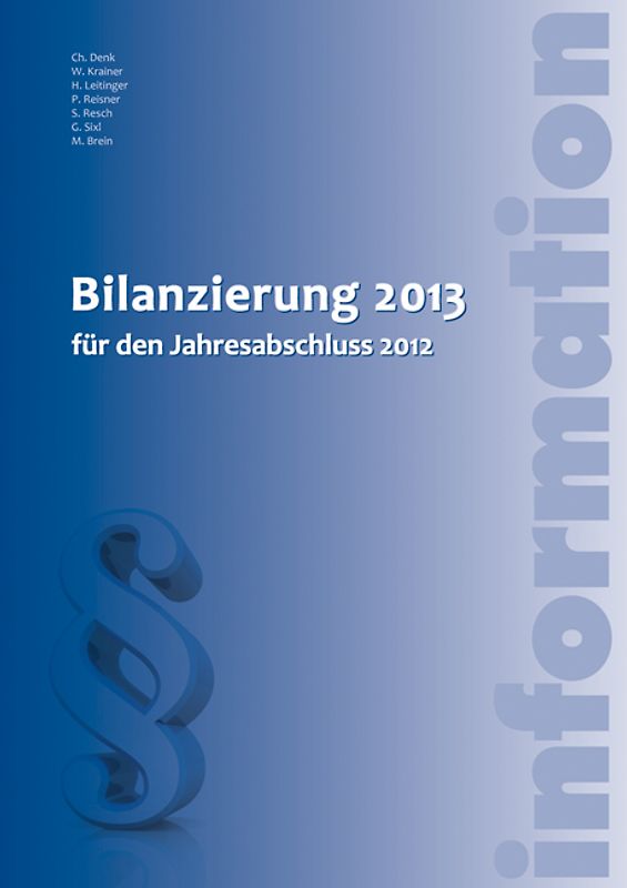 Bilanzierung 2013. für den Jahresabschluss 2012