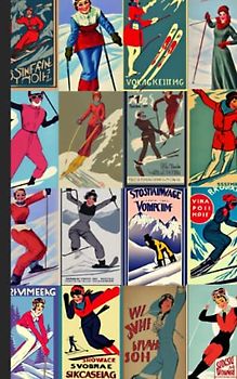 vintage ski art small notebook