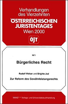 Zur Reform des Gewährleistungsrechts 14.ÖJT, Bd. II/1