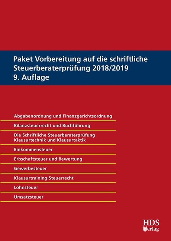 Paket Vorbereitung auf die schriftliche Steuerberaterprüfung 2018/2019