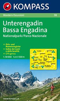 Unterengadin /Bassa Engadina - Nationalpark /Parco Nazionale. Wanderkarte. GPS-geeignet. 1:50000