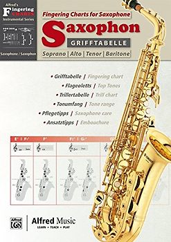 Alfred's Fingering Charts Instrumental Series / Grifftabelle Saxophon | Fingering Charts Saxophone: Zweisprachige Grifftabelle für Sopran-, Alt-, ... Pflege, Tonumfang und der Saxophonfamilie