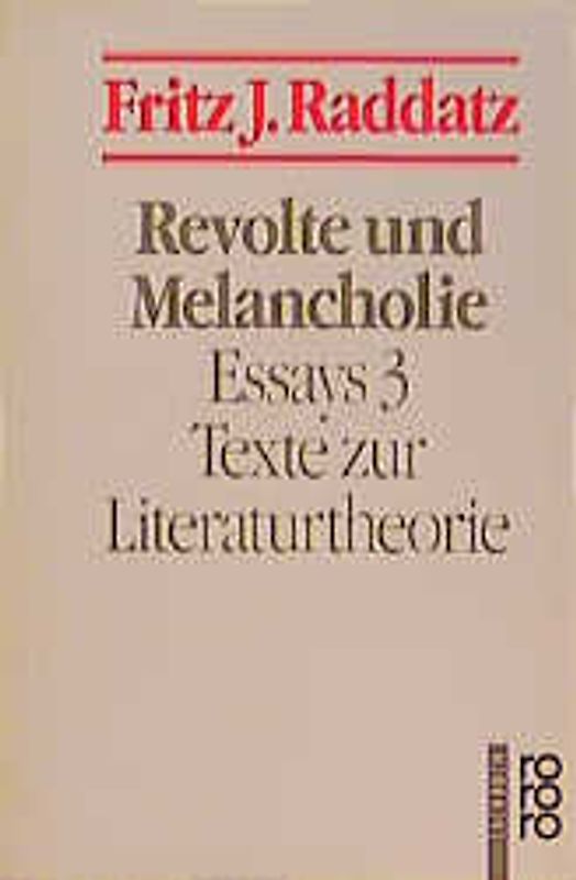 Revolte und Melancholie