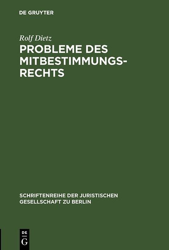 Probleme des Mitbestimmungsrechts