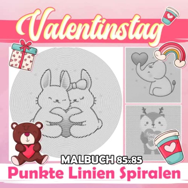 Valentinstag Punkte Linien Spiralen Malbuch: Der besondere Tag für Paare, die Spiralbuch zeichnen | Seiten für Paare, Jugendliche oder Verliebte | Für ... Geschenke zum Valentinstag | Zum Stressabbau