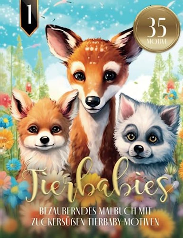 TIERBABIES - Bezauberndes Malbuch mit zuckersüßen Tierbaby-Motiven: Ausmalbuch für Erwachsene und Tierliebhaber | 35 MOTIVE | Tier Mandala zum Entspannen & Stressabbau