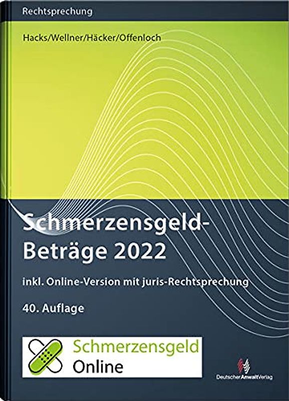 SchmerzensgeldBeträge 2022 (Buch mit Online-Zugang): inkl. Online-Zugang mit juris-Rechtsprechung (Rechtsprechungssammlungen)