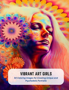 Vibrant Art Girls: 50 Coloring Images for Creating Unique and Psychedelic Portraits