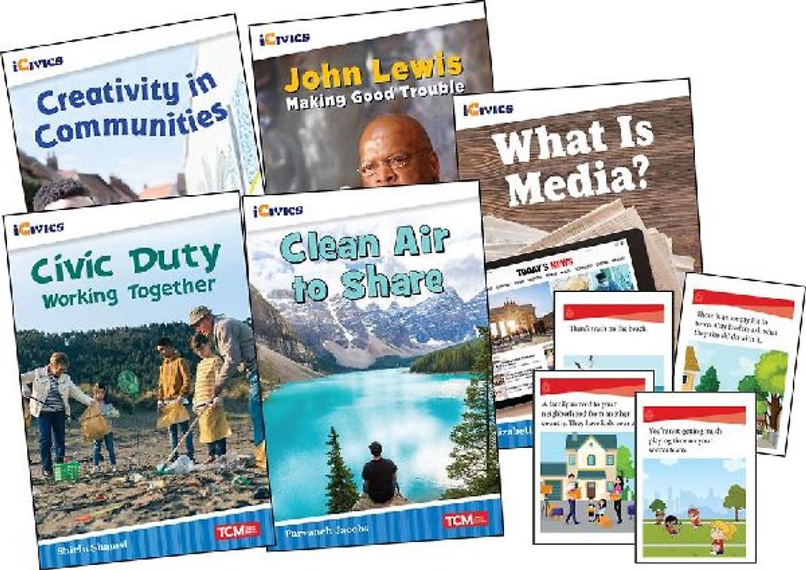 Icivics Grade 3: Community & Social Awareness 5-Book Set + Game Cards