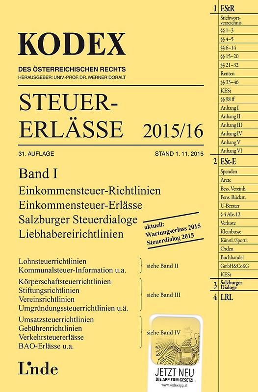 KODEX Steuer-Erlässe 2015/16 Band I