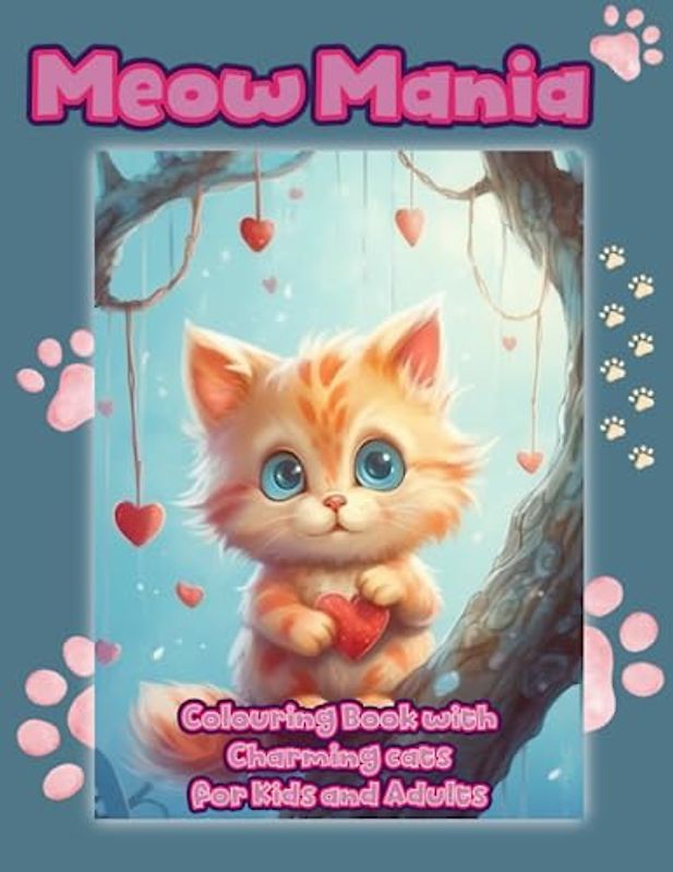 Meow Mania: Colouring Book with Charming Cats for Kids and Adults: Super Cute Cats colouring for kids and adults