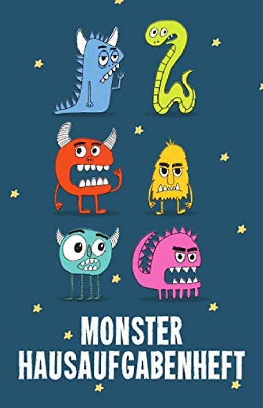 Monster Hausaufgabenheft: mit grünem Monster ca. A5, für 1 komplettes Schuljahr