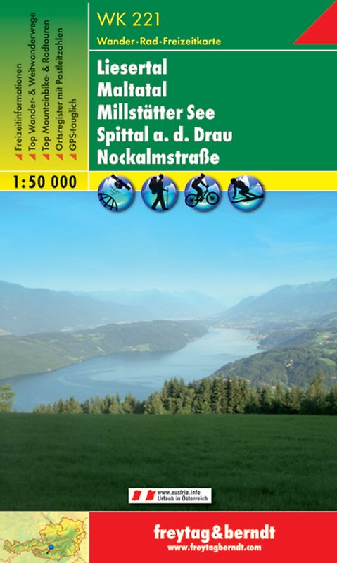 freytag & berndt Wanderkarte WK 221 Liesertal - Maltatal - Millstätter See - Spittal an der Drau - Nockalmstraße 1:50.000