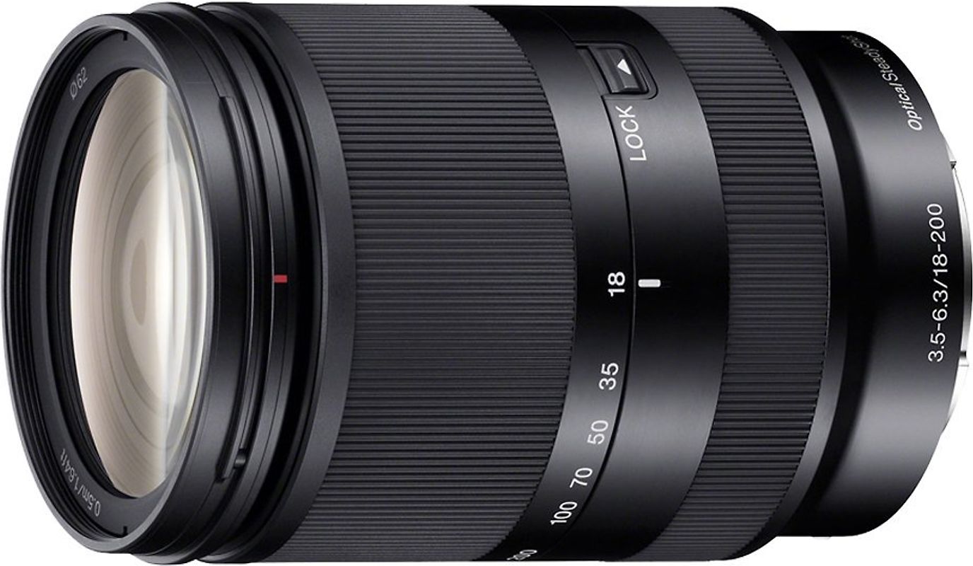Sony E 18–200 mm F3.5–6.3 LE OSS 62 mm Objectif (adapté à Sony E-mount) noir