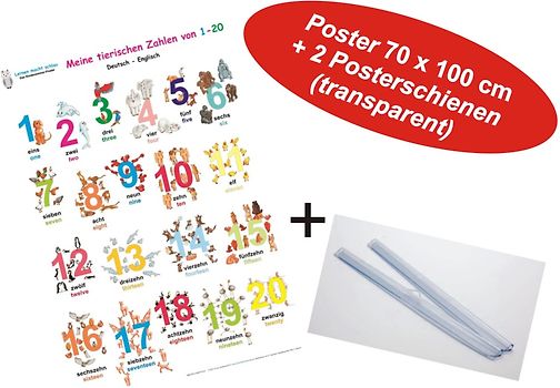 Meine tierischen Zahlen von 1-20 deutsch/englisch + 2 Posterschienen