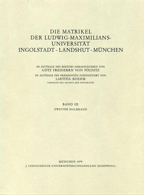 Matrikel der LMU Ingolstadt