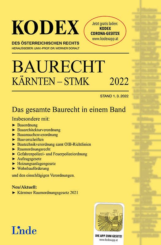 KODEX Baurecht Kärnten - Steiermark 2022