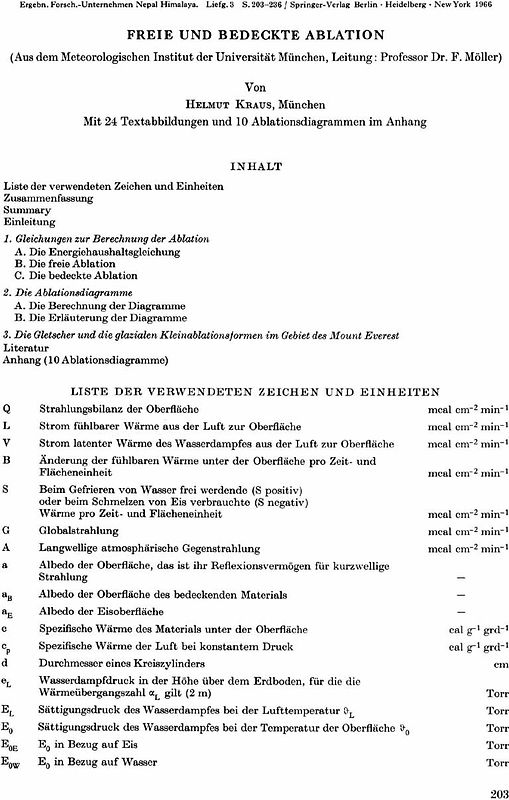 Freie und Bedeckte Ablation