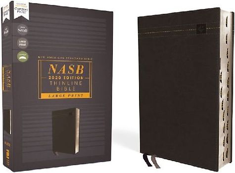 Nasb, Thinline Bible, Large Print, Leathersoft, Black, Red Letter Edition, 2020 Text, Thumb Indexed, Comfort Print
