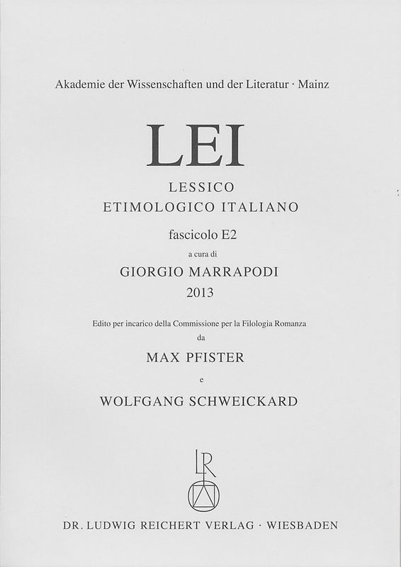 Lessico Etimologico Italiano Lfg. E 2