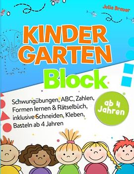 Kindergartenblock ab 4 Jahren: Das Rätselbuch, inklusive schneiden, kleben & basteln
