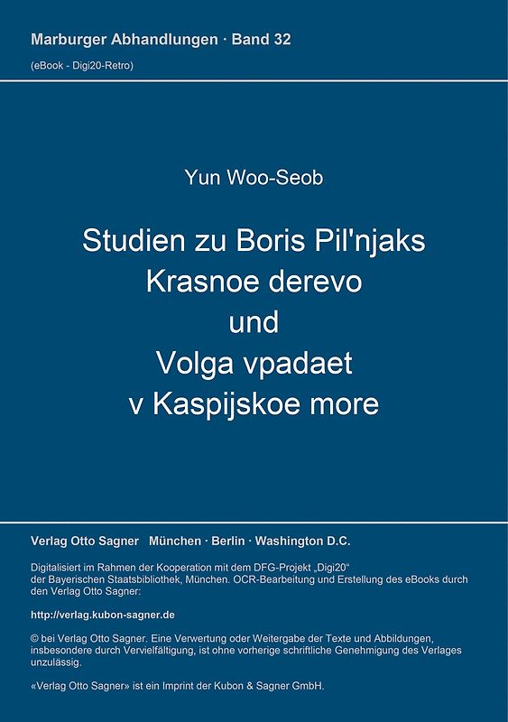 Studien zu Boris Pil'njaks Krasnoe derevo und Volga vpadaet v Kaspijskoe more
