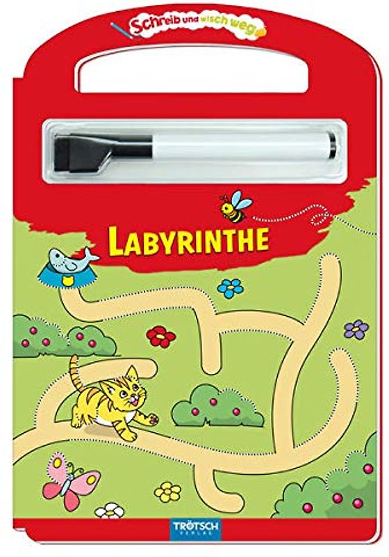 Trötsch Labyrinthe Schreib und Wisch Weg mit Stift: Übungsheft Lernheft Vorschule Grundschule (Schreib und Wisch Weg Lernhefte)