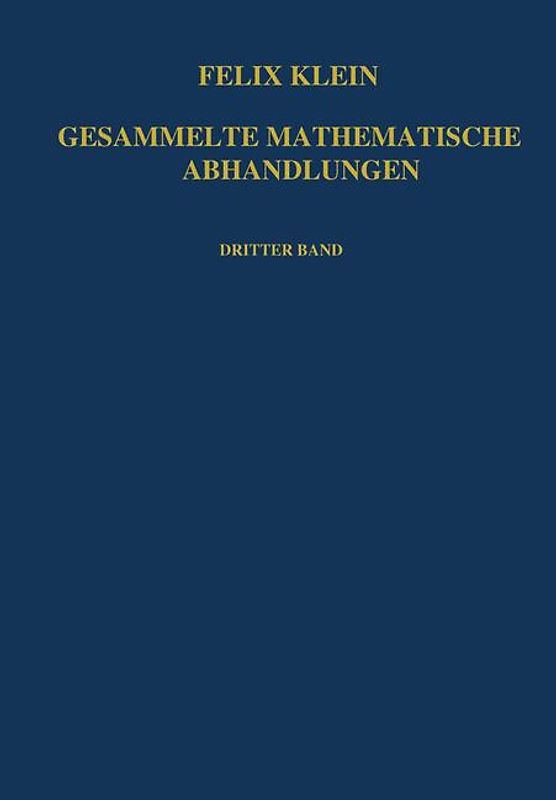 Gesammelte Mathematische Abhandlungen