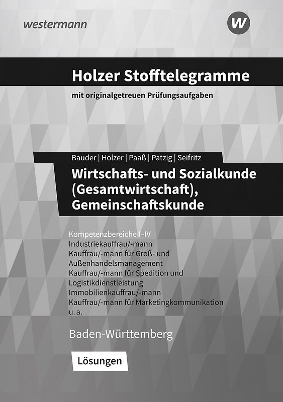 Holzer Stofftelegramme Baden-Württemberg – Wirtschafts- und Sozialkunde (Gesamtwirtschaft)
