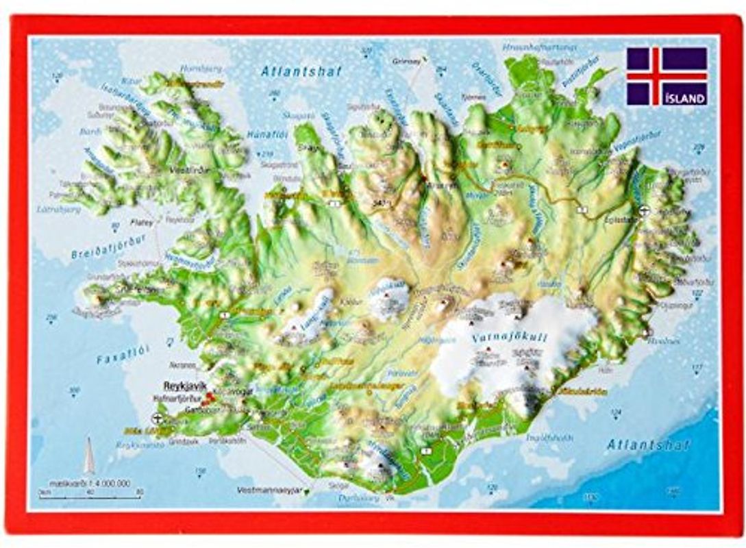 Reliefpostkarte Island