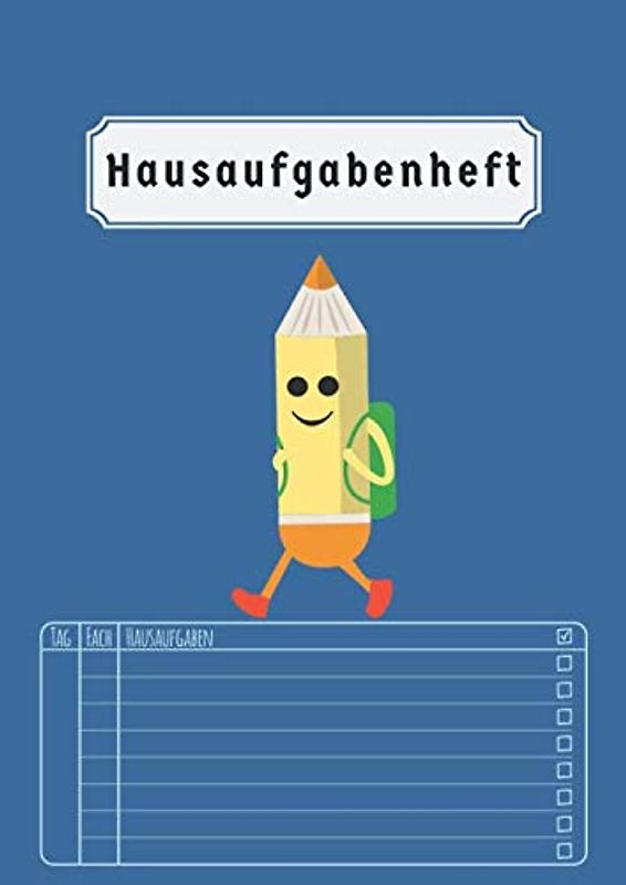 Hausaufgabenheft: Grundschule 2020 2021 | Din A4 | 50 Blatt | Aufgabenheft A4 | Für Kinder | Blau
