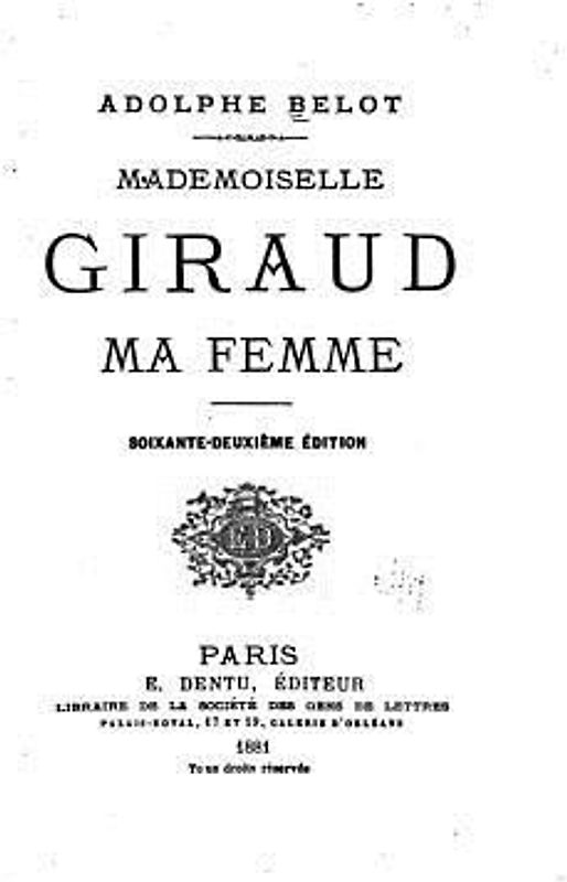 Mademoiselle Giraud, ma femme