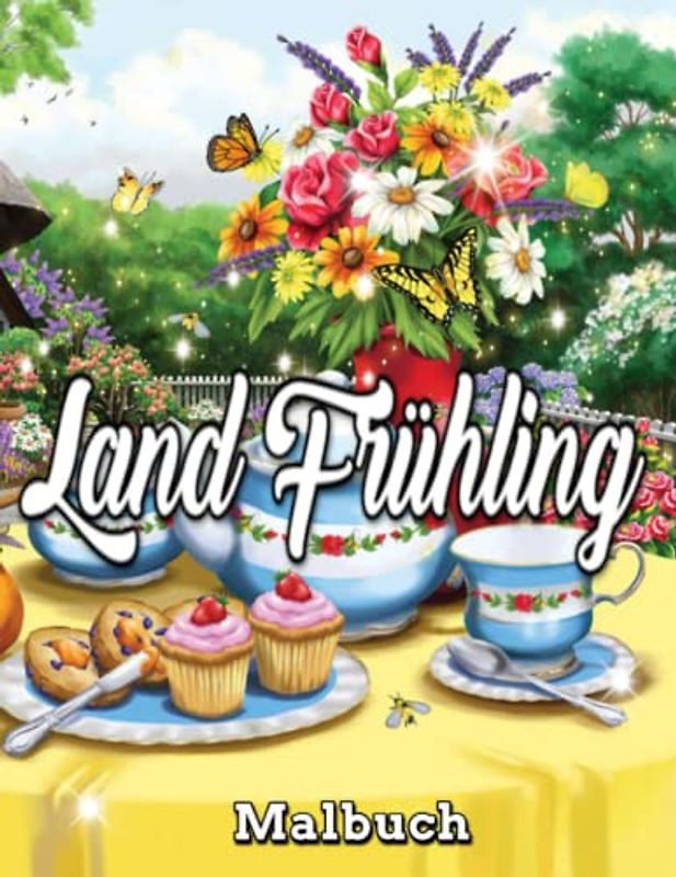 Land Frühling Malbuch: Ein Malbuch für Erwachsene / mit wunderschönen Frühlingsszenen, einem Fanny Land Frühling für Malbuch für Erwachsene / ... um Stress und Entspannung abzubauen