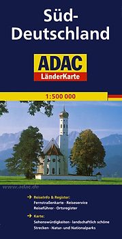 ADAC LänderKarte Deutschland Süd 1:500 000