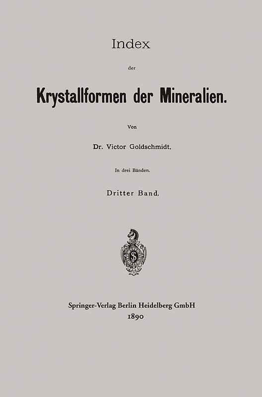 Index der Krystallformen der Mineralien