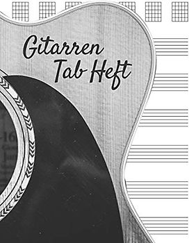 Gitarren Tab Heft: Übungsheft mit leeren Tabulaturlinien und Akkorddiagrammen