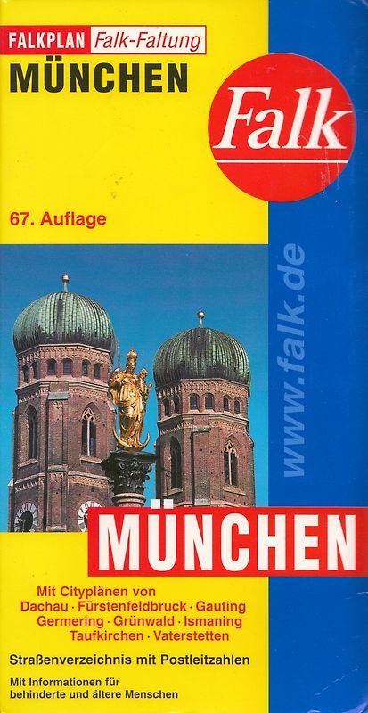 Falkplan Falk-Faltung: München - Straßenverzeichnis mit Postleitzahlen [Landkarte, 67. Auflage 2004]