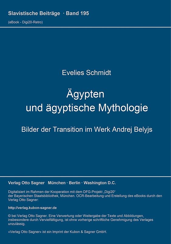Ägypten und ägyptische Mythologie, Bilder der Transition im Werk Andrej Belyjs
