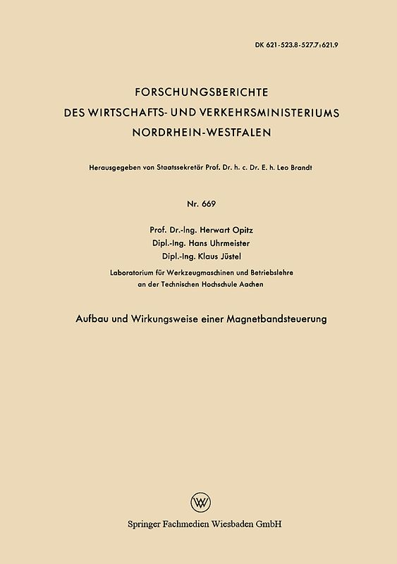Aufbau und Wirkungsweise einer Magnetbandsteuerung