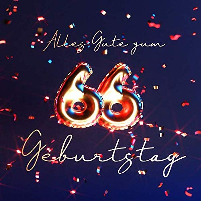 Alles Gute zum 66. Geburtstag: Gästebuch zum Eintragen mit 110 Seiten - Edition Blau Gold