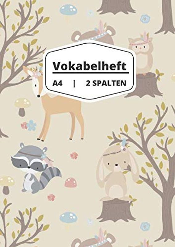 Vokabelheft A4 2 Spalten: liniertes Schulheft in DIN A4 Format mit 70 Seiten fuer Vokabeln und Fremdsprachen ( Englisch, Franzoesisch,italenisch latein etc.)