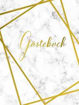 Hochzeitsgästebuch: Blanko Gästebuch Hochzeit mit Hardcover in Marmor Gold Design - auch für Goldhochzeit und Standesamt