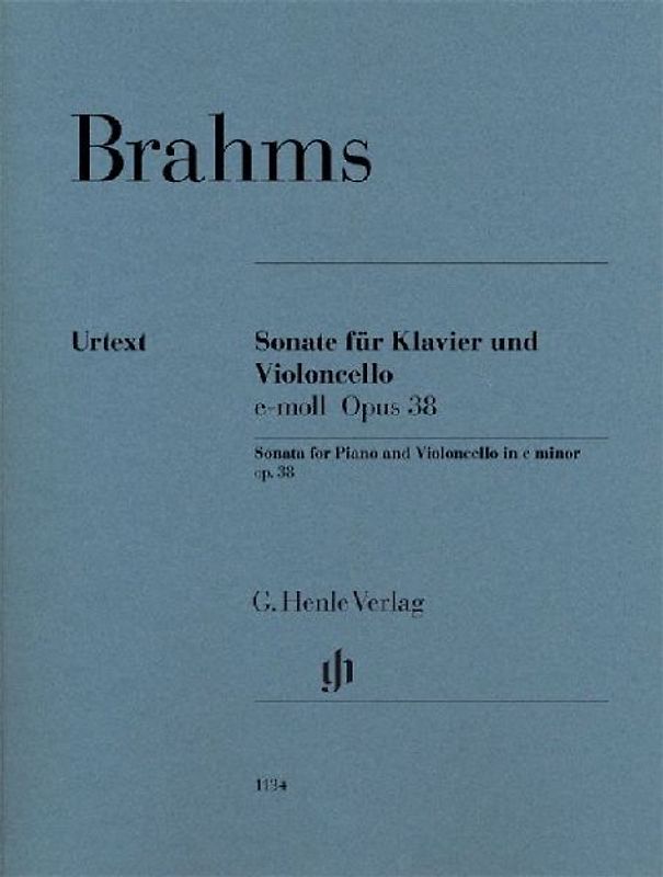 Sonate für Klavier und Violoncello e-moll op.38: revidierte Ausgabe